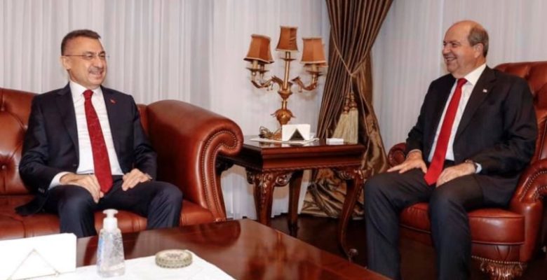 Cumhurbaşkanı Tatar ile TC Cumhurbaşkanı Yardımcısı Oktay arasındaki görüşme başladı