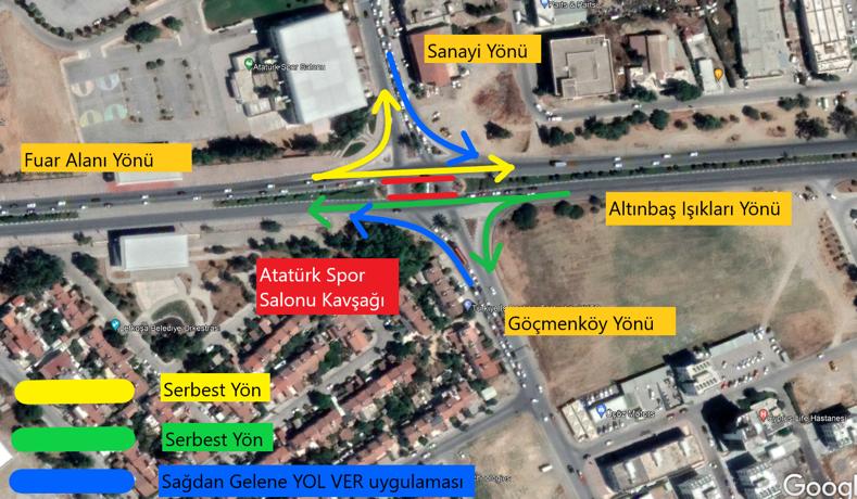 Sürücüler dikkat! Atatürk Spor Salonu (Sanayi) Kavşağı sinyalizasyon sistemi yarın 6 saat kapatılacak