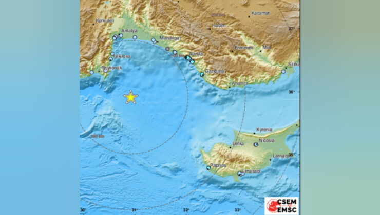 Antalya ile Kıbrıs arasında deprem meydana geldi