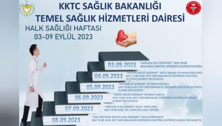 3-9 Eylül Halk Sağlığı Haftası dolayısıyla hafta boyunca etkinlikler düzenlenecek