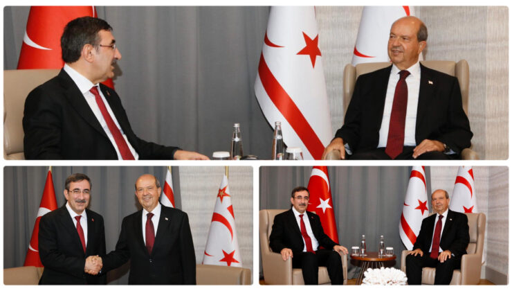 Cumhurbaşkanı Tatar, Türkiye Cumhurbaşkanı Yardımcısı  Yılmaz ile  görüştü