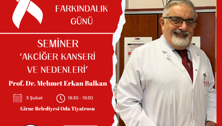 Girne’de yarın “Akciğer Kanseri ve Nedenleri” konulu seminer