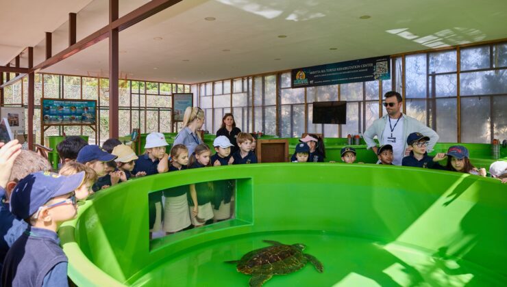 Meritta Deniz Kaplumbağaları Rehabilitasyon Merkezine miniklerden ziyaret…
