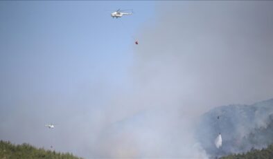 Bodrum’da çıkan orman yangınına havadan ve karadan müdahale ediliyor