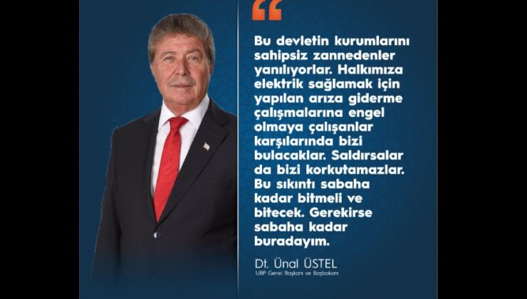 Başbakan Üstel: Bu sıkıntı sabaha kadar bitmeli ve bitecek