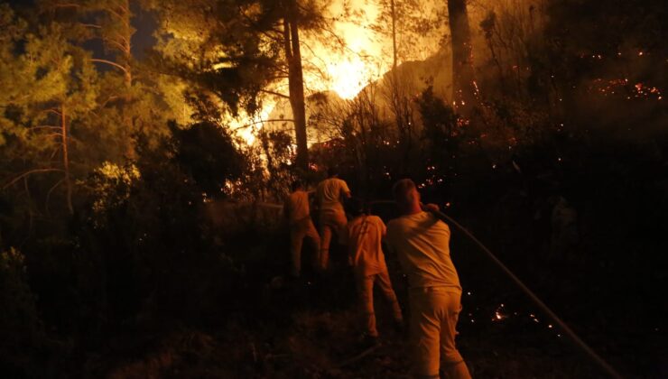 Muğla’da çıkan orman yangınına müdahale gece boyunca devam etti