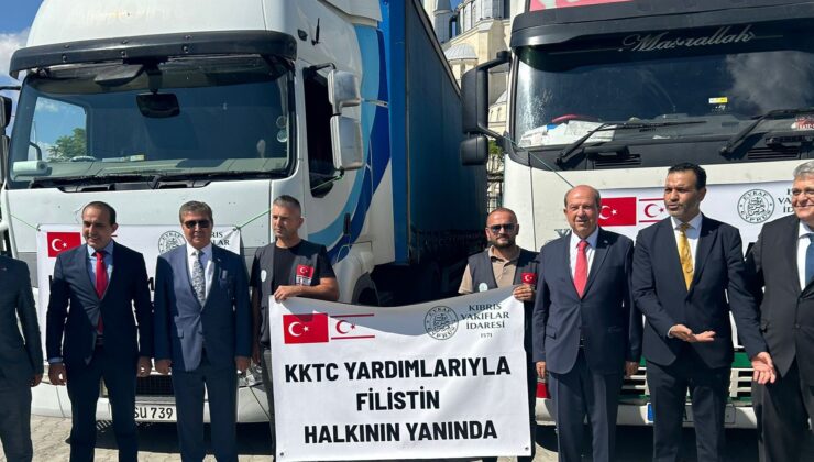 KKTC’den Gazze’ye insani yardım taşıyan 2 tır gönderildi