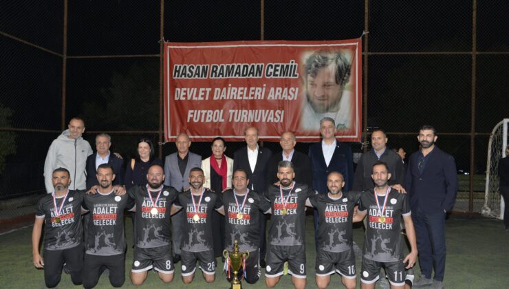 Cumhurbaşkanı Ersin Tatar, Hasan Ramadan Cemil Daireler Arası Futbol Turnuvası’nın ödül töreninde konuştu