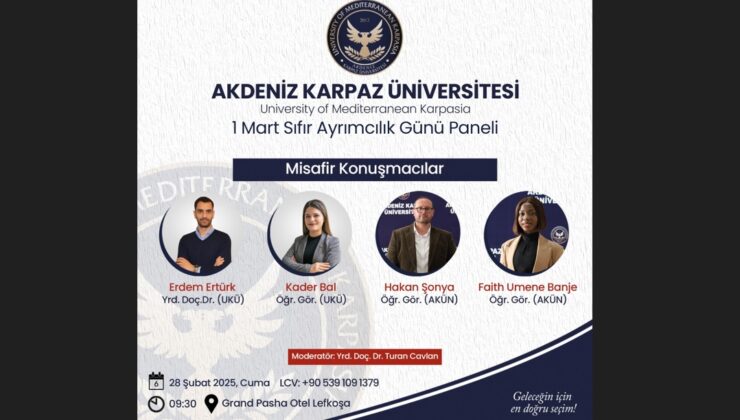 Akdeniz Karpaz Üniversitesi sıfır ayrımcılık konulu panel düzenleyecek