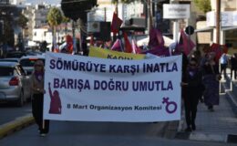 8 Mart Organizasyon Komitesi, “Sömürüye Karşı İnatla, Barışa Doğru Umutla” eylemi düzenledi