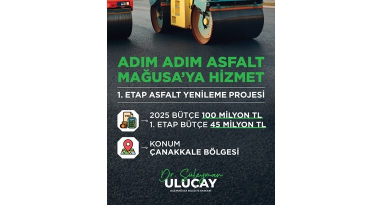 Gazimağusa Belediyesi yolların yenilenmesine yönelik yatırımın ilk etabı için ihaleye çıktı
