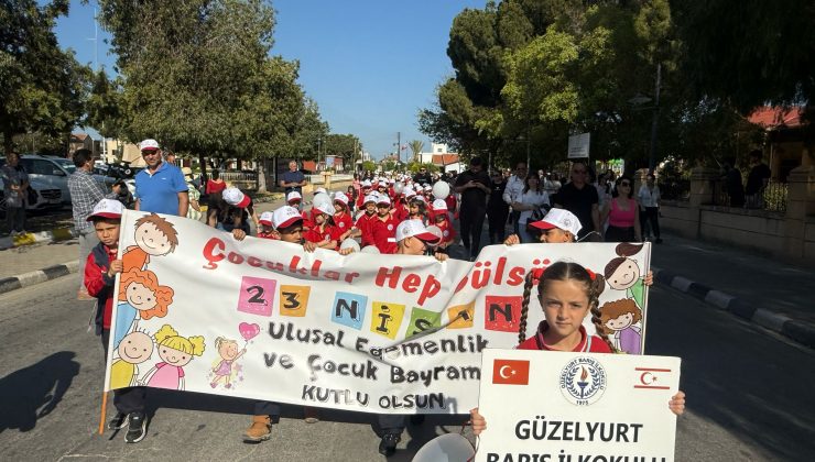 Güzelyurt’ta 23 Nisan Ulusal Egemenlik ve Çocuk Bayramı korteji düzenlendi