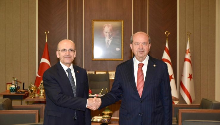 Cumhurbaşkanı Tatar, Mehmet Şimşek’i kabul etti
