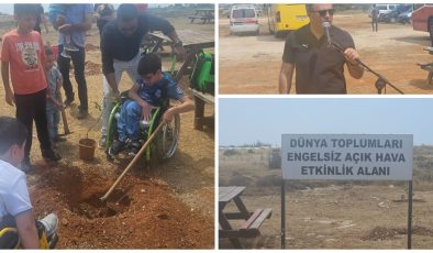 Ortopedik Özürlüler Derneği’nden Derinya’da ağaç dikme ve piknik etkinliği