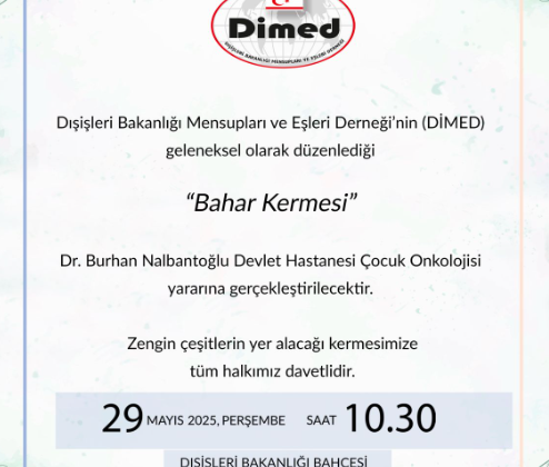 DİMED’in “Bahar Kermesi” 29 Mayıs Perşembe günü yapılacak…