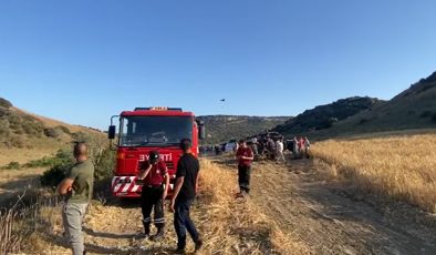 Avtepe-Kuruova köyleri arsında başlayan yangın kısmen kontrol altına alındı