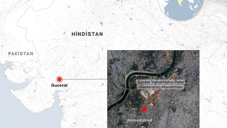 Hindistan’ın Gucerat eyaletinde çok sayıda yolcunun bulunduğu uçak düştü