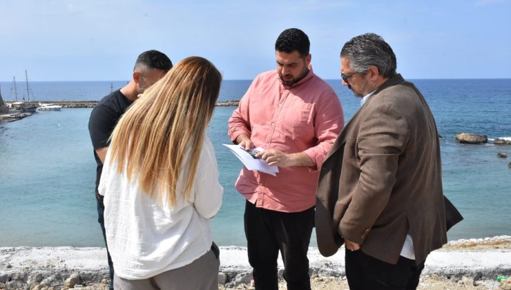 Girne Belediyesi ve İnşaat Mühendisleri Odası’ndan Girne Kalesi mevkiinde inceleme