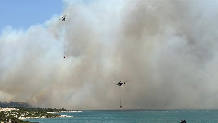 İzmir’de çıkan orman yangınına müdahale ediliyor