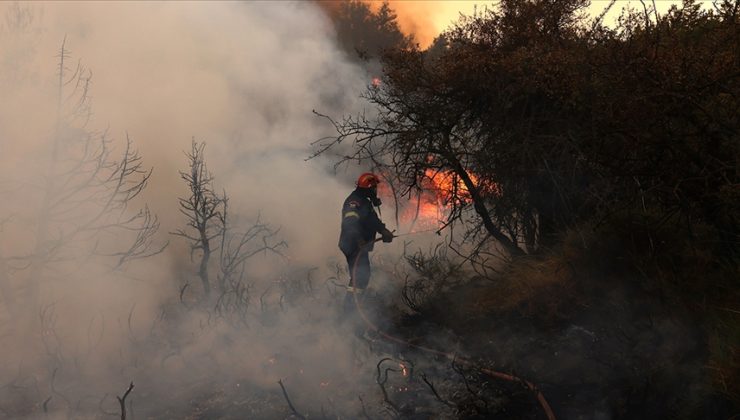 Atina’nın Palea Fokia bölgesinde çıkan orman yangını yerleşim yerlerine sıçradı