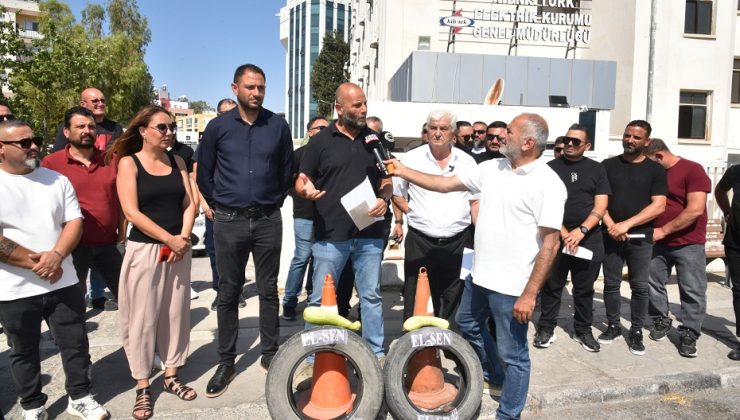 EL-SEN, KIB-TEK önünde basın açıklaması yaptı