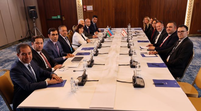 Öztürkler, Azerbaycan Milli Meclisi Başkanı Gafarova ile görüştü