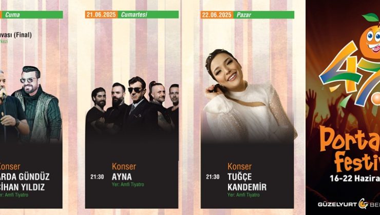Güzelyurt Portakal Festivali kapsamında bu akşam Ayna grubu sahne alacak