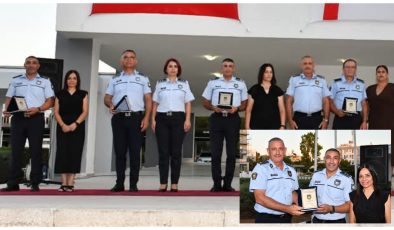 Poliste emekliye ayrılan ve 30 yılı tamamlayan personele plaket takdim edildi