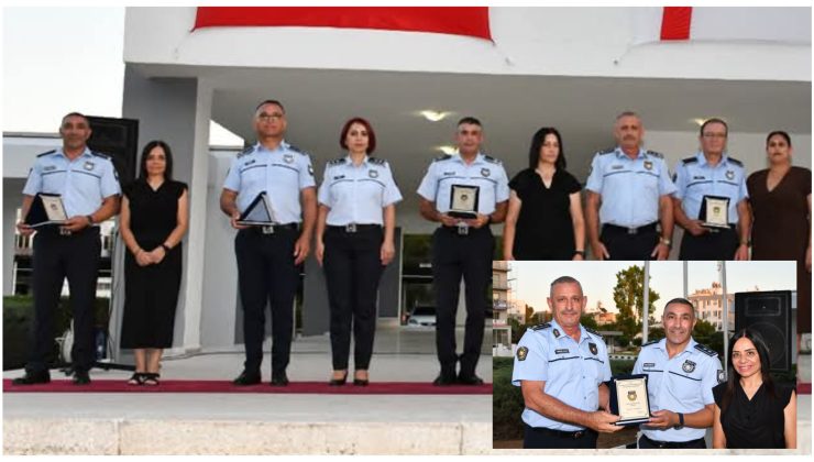 Poliste emekliye ayrılan ve 30 yılı tamamlayan personele plaket takdim edildi