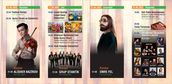 47.Güzelyurt Portakal Festivali 16 Haziran’da başlıyor