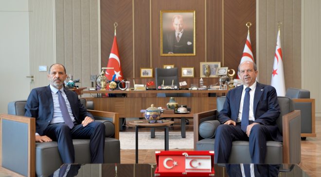 Cumhurbaşkanı Tatar, Özersay’ı kabul etti…Özersay: “New York’taki toplantıyla ilgili kendi tahmin ve önerilerimizi ilettik”