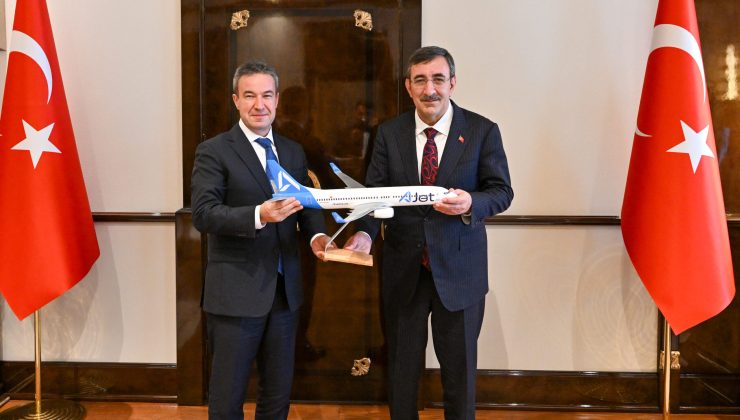 TC Cumhurbaşkanı Yardımcısı Yılmaz, AJet Genel Müdürü Sarp’ı kabul etti