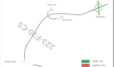 Lefkoşa Kuzey Çevre Yolunun bir kısmı trafiğe kapatıldı
