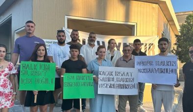 CTP Gençlik Örgütü Girne İlçesi Dikmen’de Su Arıtma Tesisi’nin mühürlenmesini protesto etti