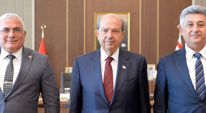 Cumhurbaşkanı Ersin Tatar’a, Sivil Savunma Teşkilatı Başkanı Atilla Karaca’dan veda ziyareti