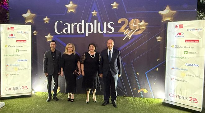 Cumhurbaşkanı Ersin Tatar ve eşi Sibel Tatar, Card Plus’ın 20. kuruluş yıldönümü etkinliğine katıldı