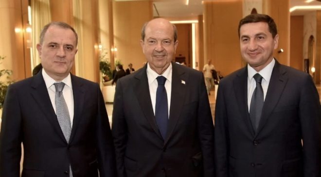Cumhurbaşkanı Tatar, Azerbaycan Cumhuriyeti Cumhurbaşkanı Yardımcısı ve Dışişleri Bakanı ile görüştü