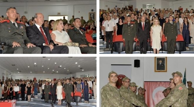 Cumhurbaşkanı Ersin Tatar ve eşi Sibel Tatar, 68’inci Dönem Bedelli Askerlik Ant İçme Töreni’ne katıldı