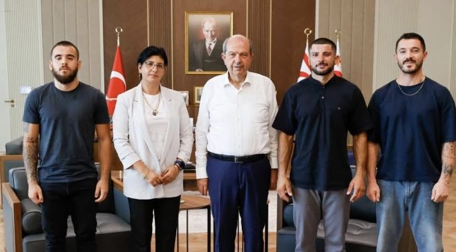 Cumhurbaşkanı Tatar, KKTC Boks Federasyonu Başkanı ve Yönetim Kurulu Üyelerini kabul etti