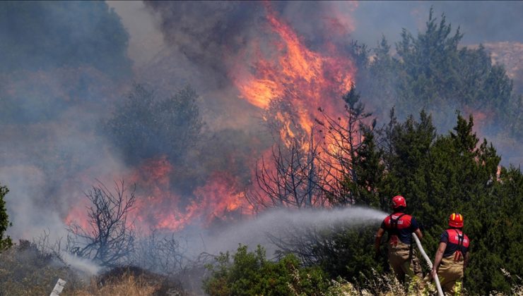 İzmir’in Buca ilçesindeki orman yangınına müdahale ediliyor