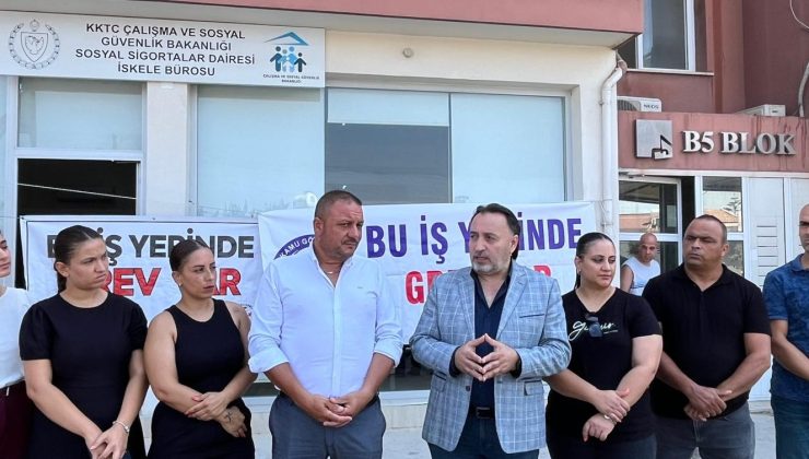 Kamu-Sen Sosyal Sigortalar Dairesi’nin İskele şubesinde tam gün greve gitti