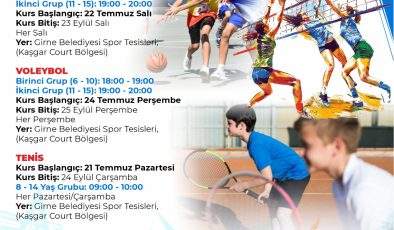 Girne Belediyesi’nden ücretsiz yaz spor kursları…
