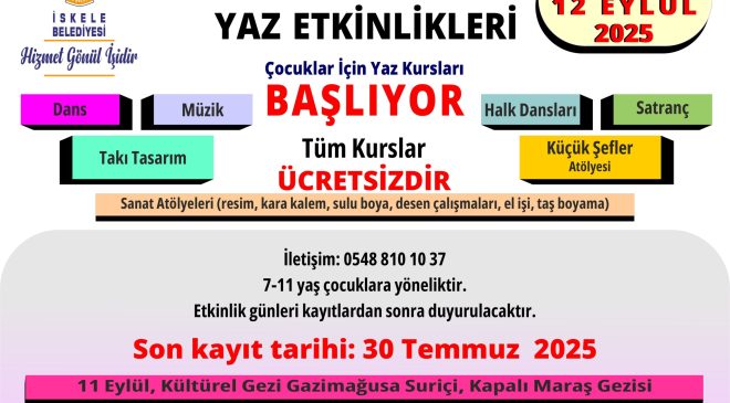 İskele Belediyesi çocuklara yönelik yaz etkinlikleri düzenleyecek