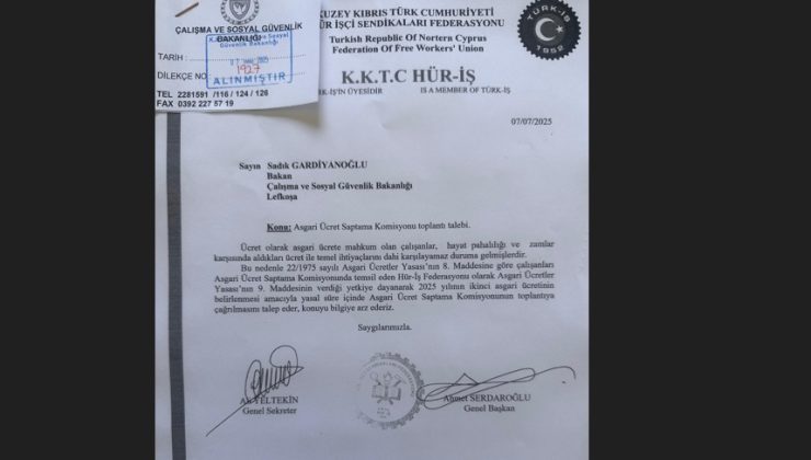 Hür-İş, asgari ücret masasının toplanması için resmi başvuruda bulundu