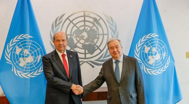 Cumhurbaşkanı Ersin Tatar, BM Genel Sekreteri Antonio Guterres ile görüştü