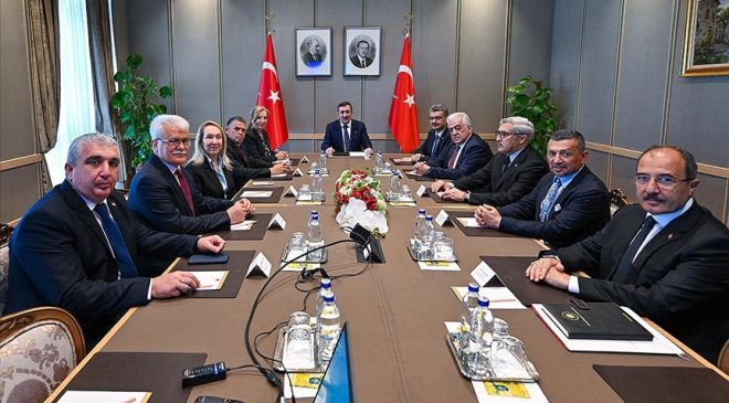 Parlamentolar Arası KKTC-Türkiye Dostluk Grubu heyeti TC Cumhurbaşkanı Yardımcısı Yılmaz tarafından kabul edildi