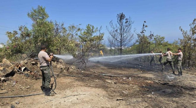 Girne’de korkutan yangın