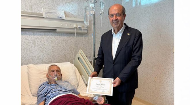 Tatar, TMT mensubu Gazi Nuri Piro’yu tedavi gördüğü hastanede ziyaret etti