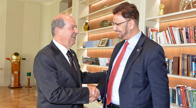 Cumhurbaşkanı Ersin Tatar, İngiltere Milletvekili Afzal Khan’ı kabul etti