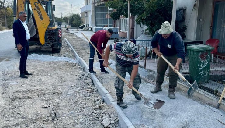 Mesarya Belediyesi kaldırım ve drenaj hattı çalışması başlattı